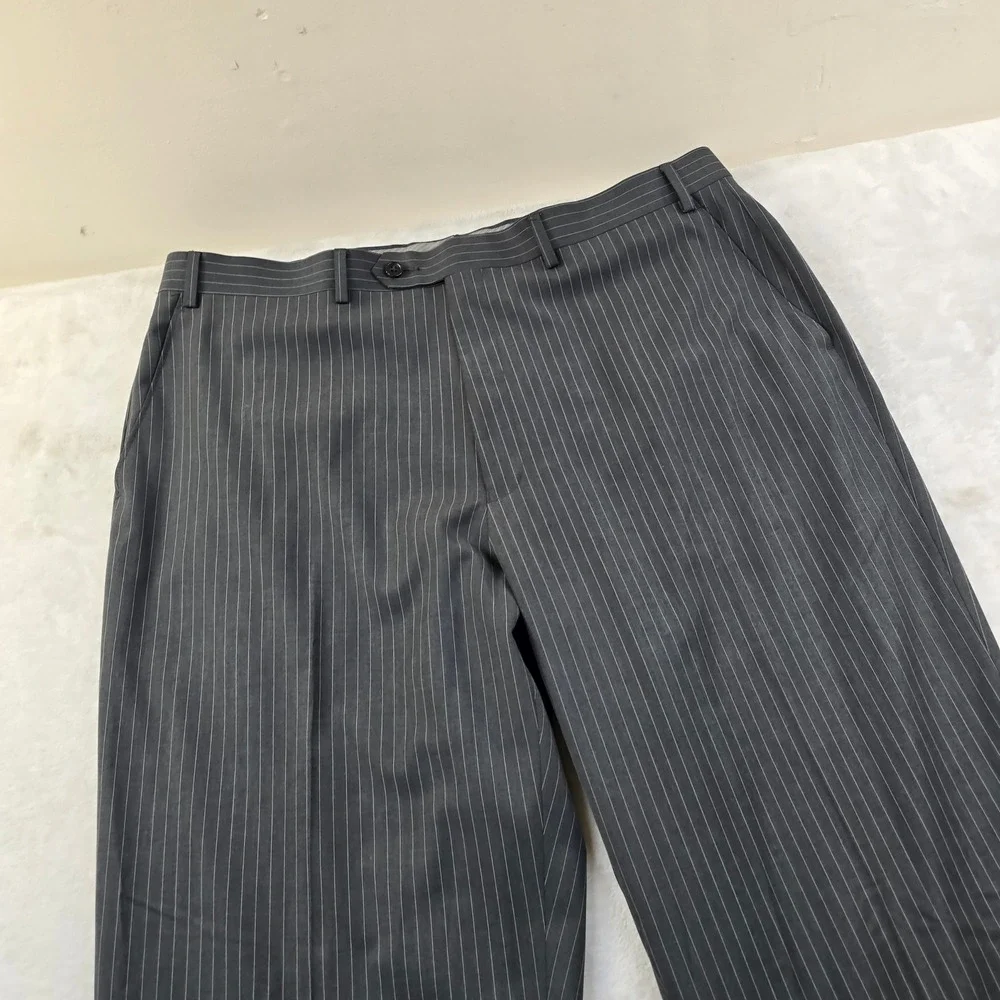 Michael Kors Suit Mens 42R 2‎ Piece Pants 38x34 Grey Pinstripe Business Work